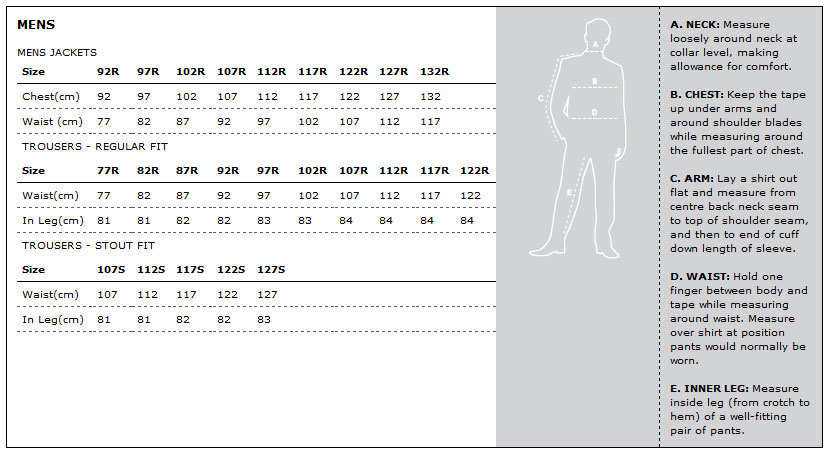 Biz Collection Size Chart